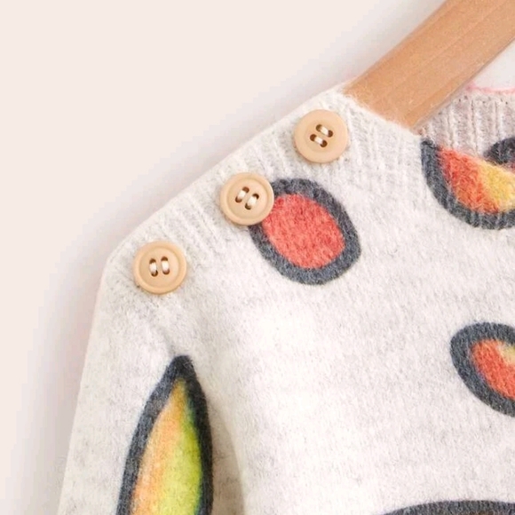 Cartoon Print country side Button Detail Sweater - Picture 3 of 5